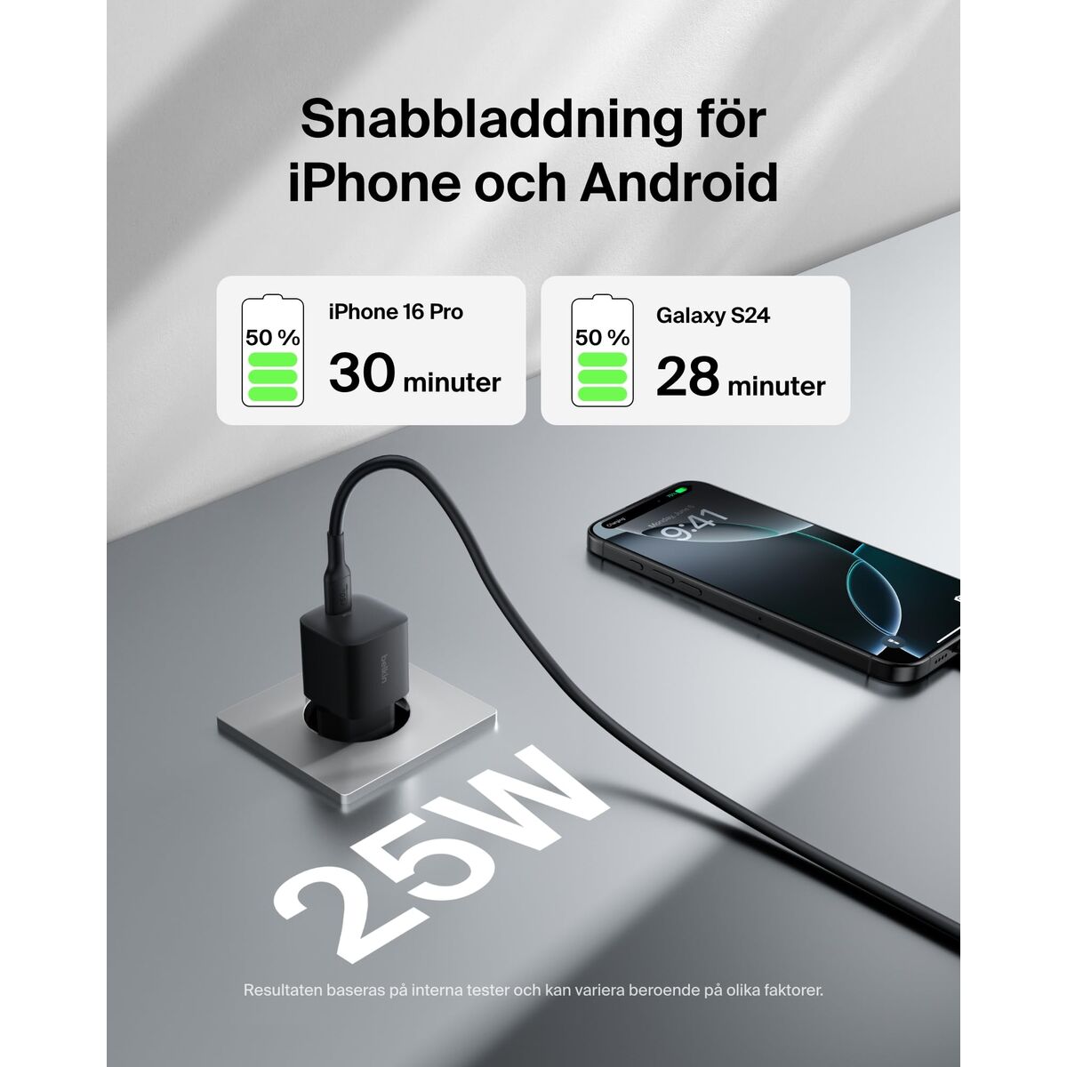 BELKIN 25W USBC PD WALL CHARGER WITH PPS BLACK