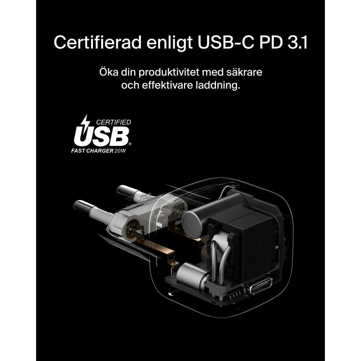BELKIN 20W USB PD Wall Charger with PPS WHT w/1m C-C