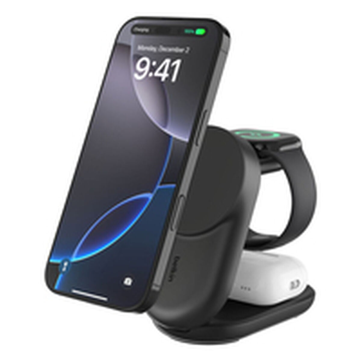 BELKIN UltraCharge 25w Qi2 3in1 Magnetic Charger EU Black Round