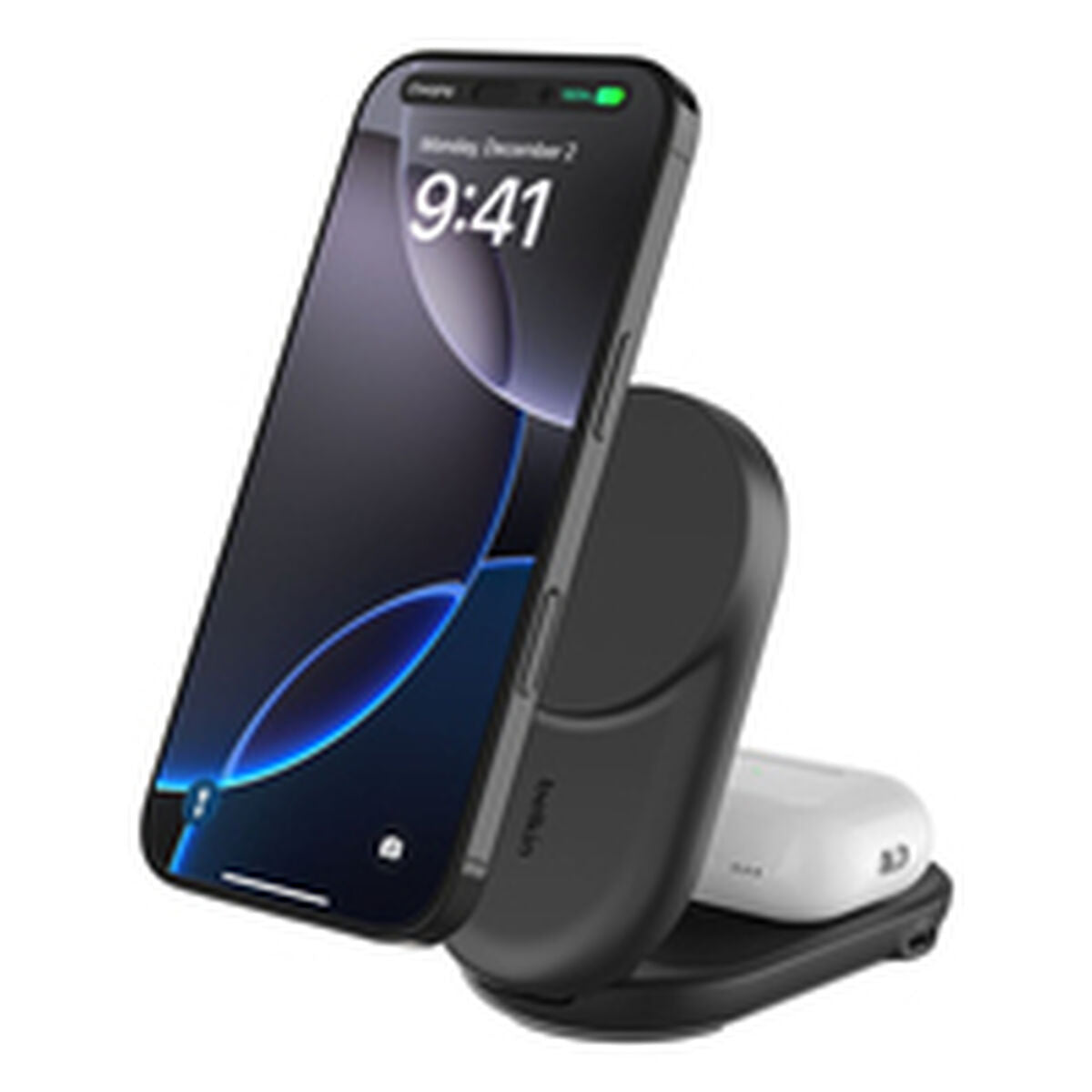 BELKIN UltraCharge 25w Qi2 2in1 Magnetic Charger plus USB-C EU Black Round