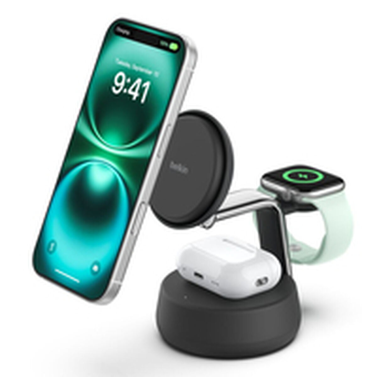 BELKIN UltraCharge Pro 25w Qi2 3in1 Magnetic Charger Charcoal