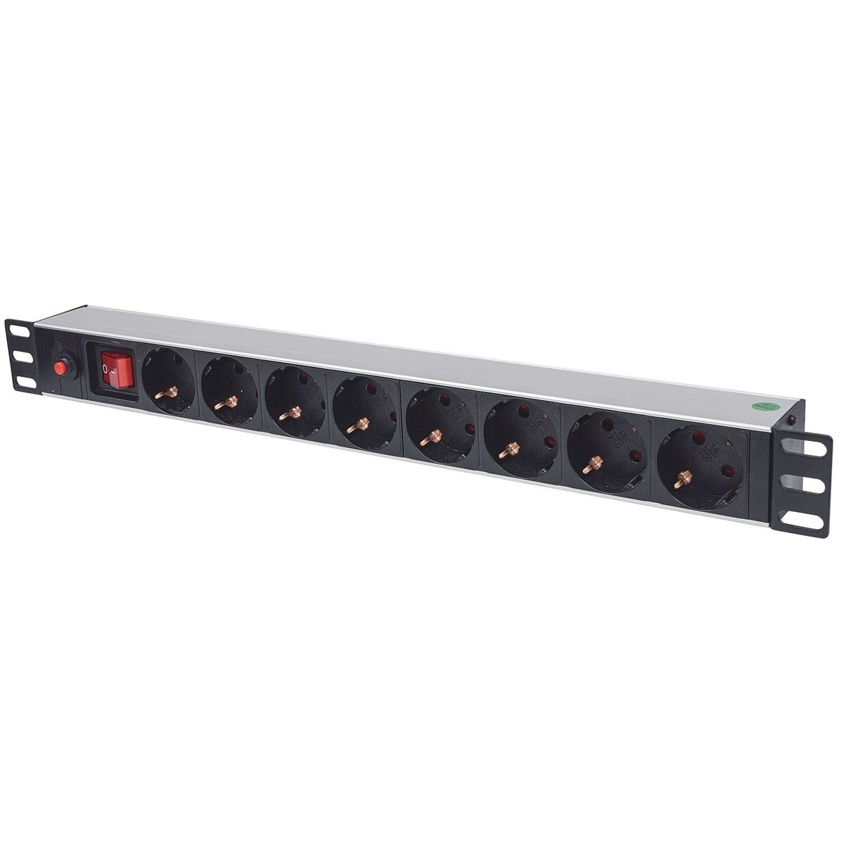Intellinet 713986 unité de distribution d'énergie 8 sortie(s) CA 1U Aluminium, Noir