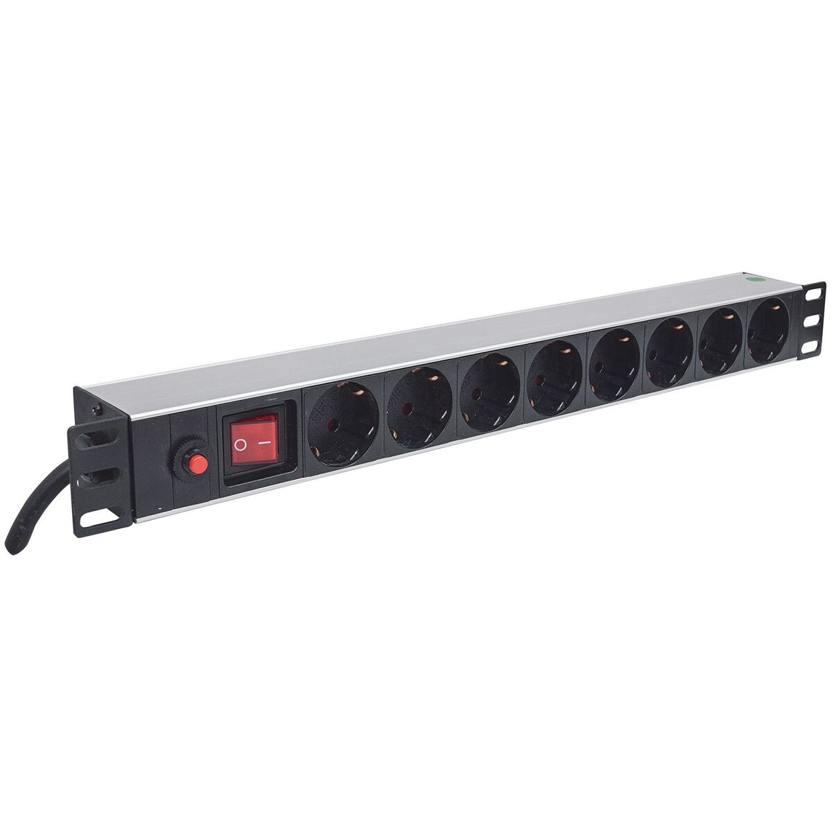 Intellinet 713986 unité de distribution d'énergie 8 sortie(s) CA 1U Aluminium, Noir