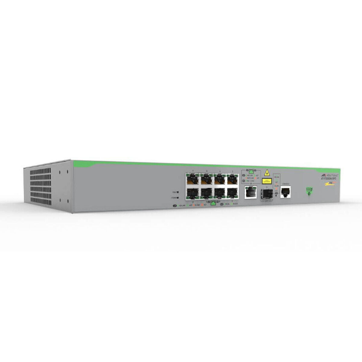ALLIED 8x 10/100T POE+ ports and 1x combo ports 100/1000X SFP or 10/100/1000T Copper Fixed AC power supply EU Power Cord