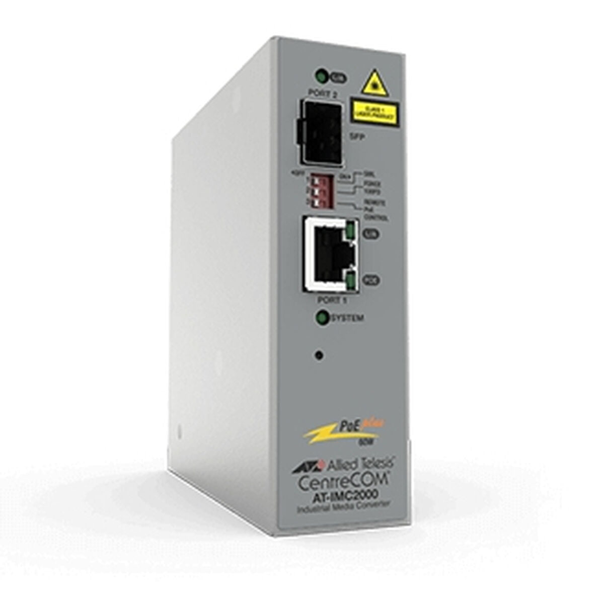 ALLIED TAA 10/100/1000T POE+ to 100X/1000X SFP Industrial Temp Gigabit Media Converter