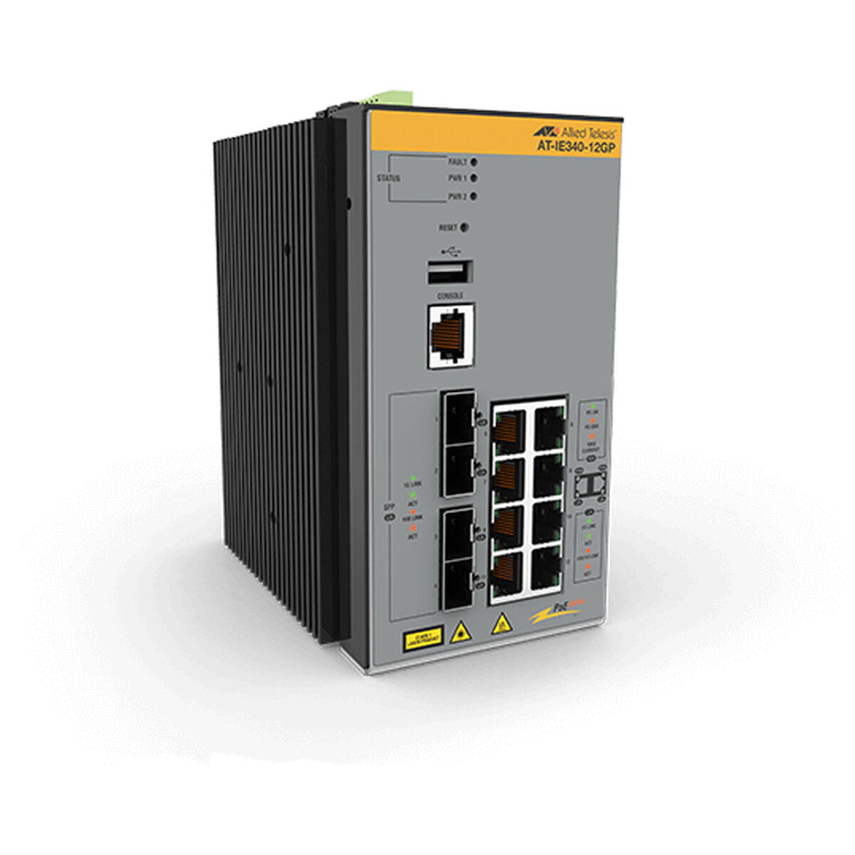 ALLIED AT-IE340-12GP Switch Ind. L3 12 Gigabit PoE+ & 4 SFP