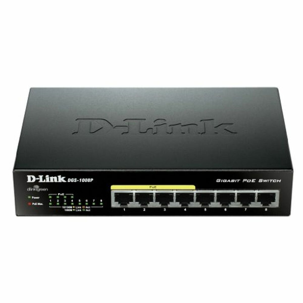 D-LINK Switch gigabit ethernet non admin 8 ports 10/100/1000Mbps dont 4 PoE