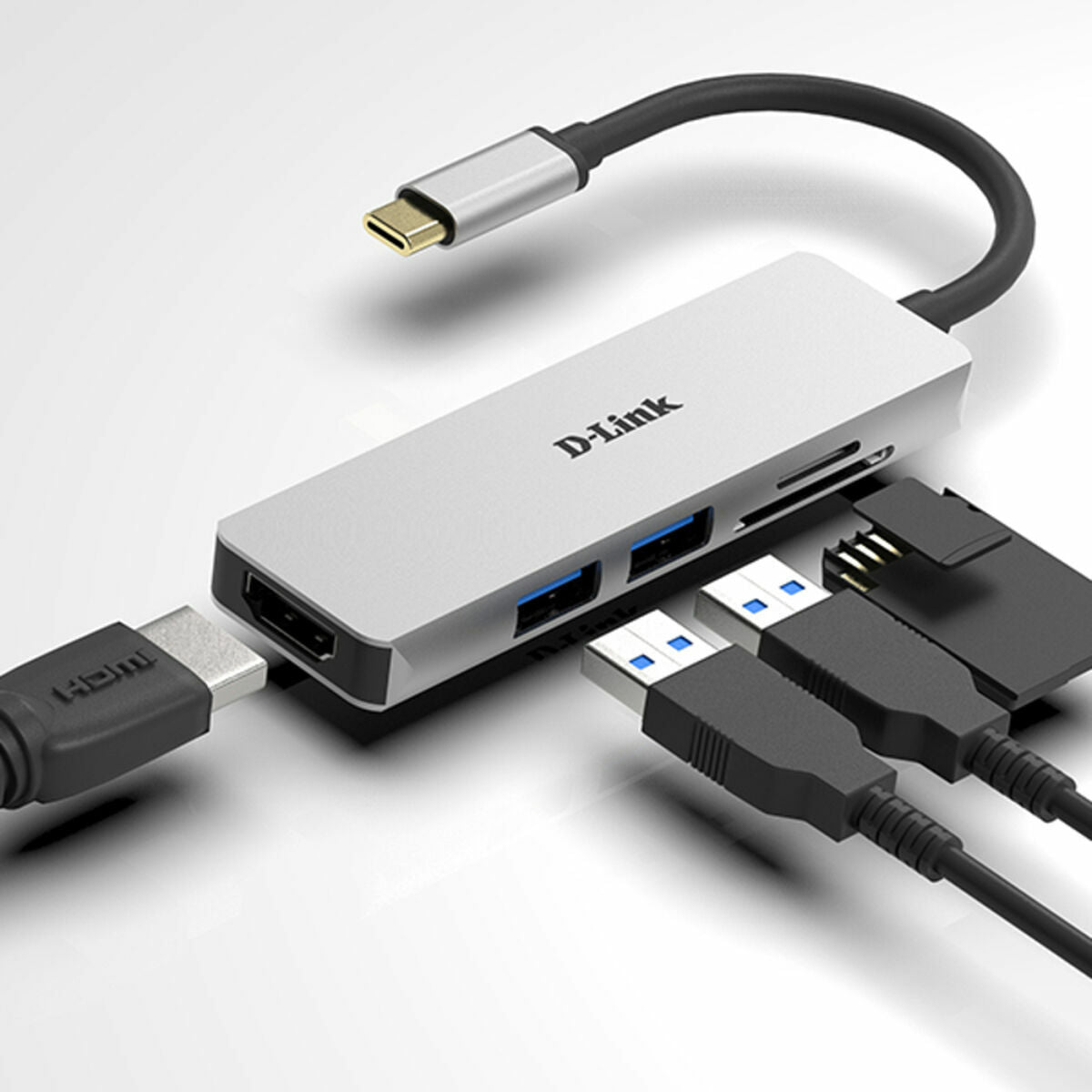 D-LINK USB-C 5-in-1 HDMI SD /microSD card reader