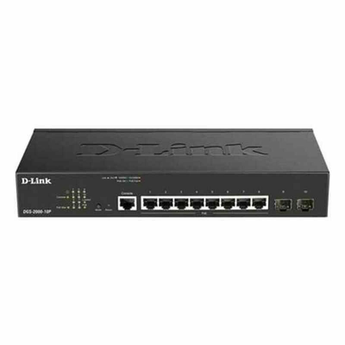 D-Link DGS-2000-10P commutateur réseau Géré L2/L3 Gigabit Ethernet (10/100/1000) Connexion Ethernet, supportant l'alimentation via ce port (PoE) 1U Noir