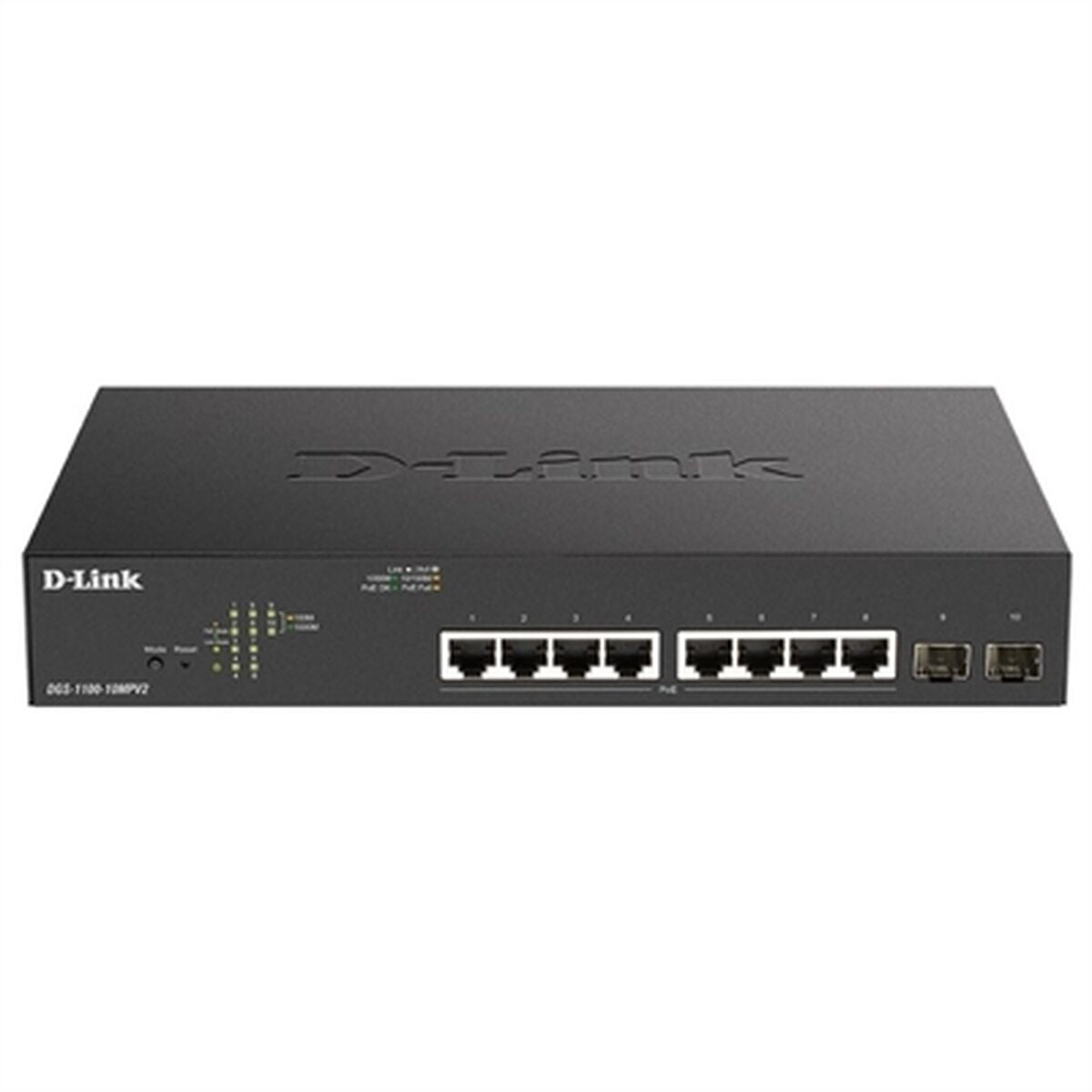 D-LINK 10-Port Layer2 PoE+ Gigabit Smart Switch 8x 10/100/1000Mbit/s TP RJ-45 PoE Port 802.3af/at Power-over-Ethernet up to 30 Watt