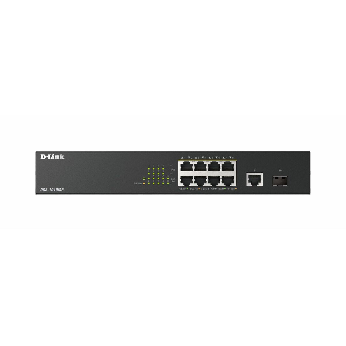 D-LINK 8 Gigabit PoE/PoE+ ports And 1 Gigabit port And 1 SFP port Metallic 125W PoE budget