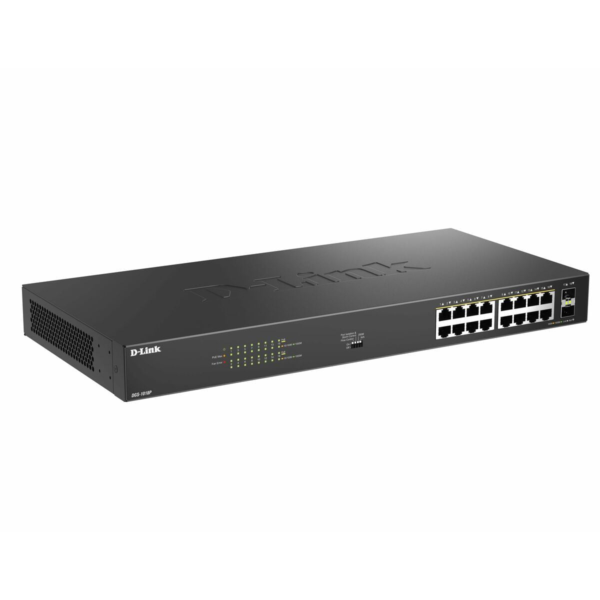 D-LINK 16 Ports GE PoE 30W + 2 Ports SFP Unmanaged Switch 240W