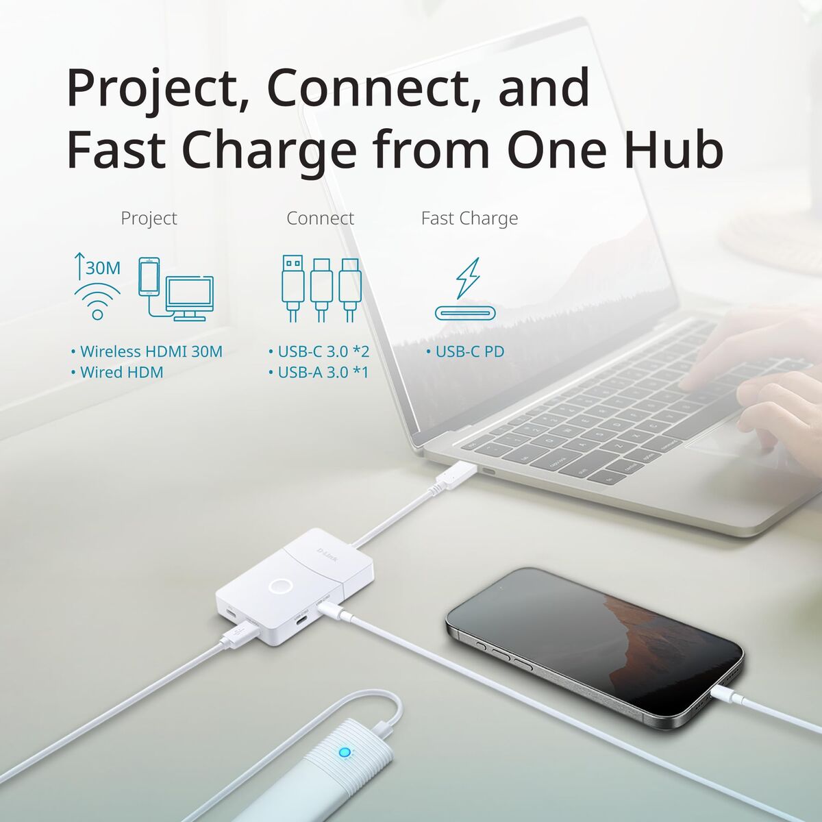 D-LINK Station daccueil USB-C 5-en-1 - Wireless HDMI