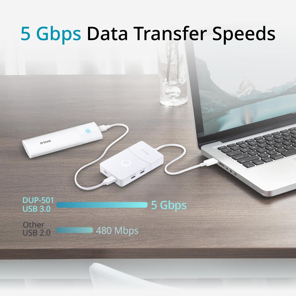 D-LINK Station daccueil USB-C 5-en-1 - Wireless HDMI