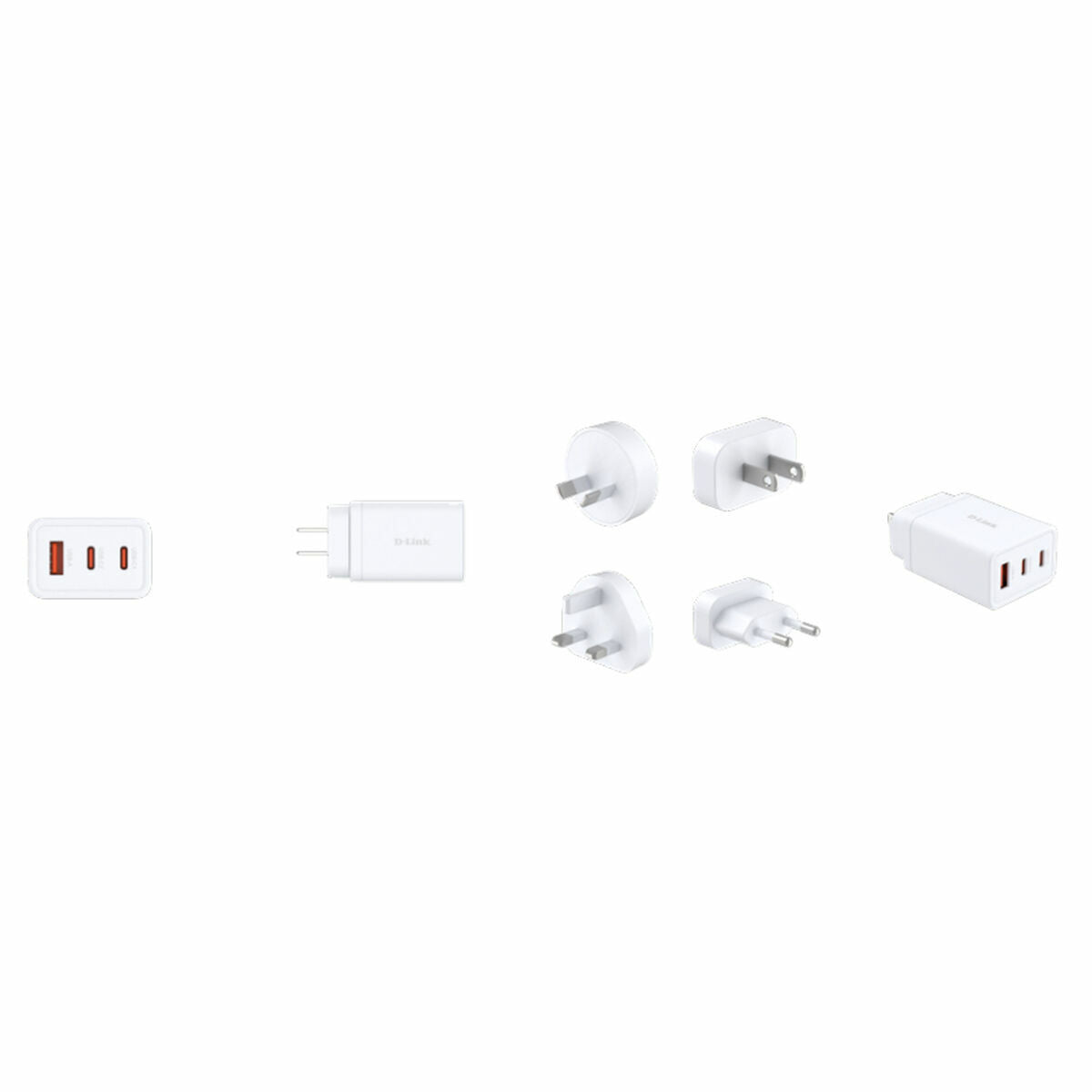 D-LINK 65W GaN Charger 2 USB-C ports 1 USB-A port Simultaneous Charging of 3 devices Fast charging