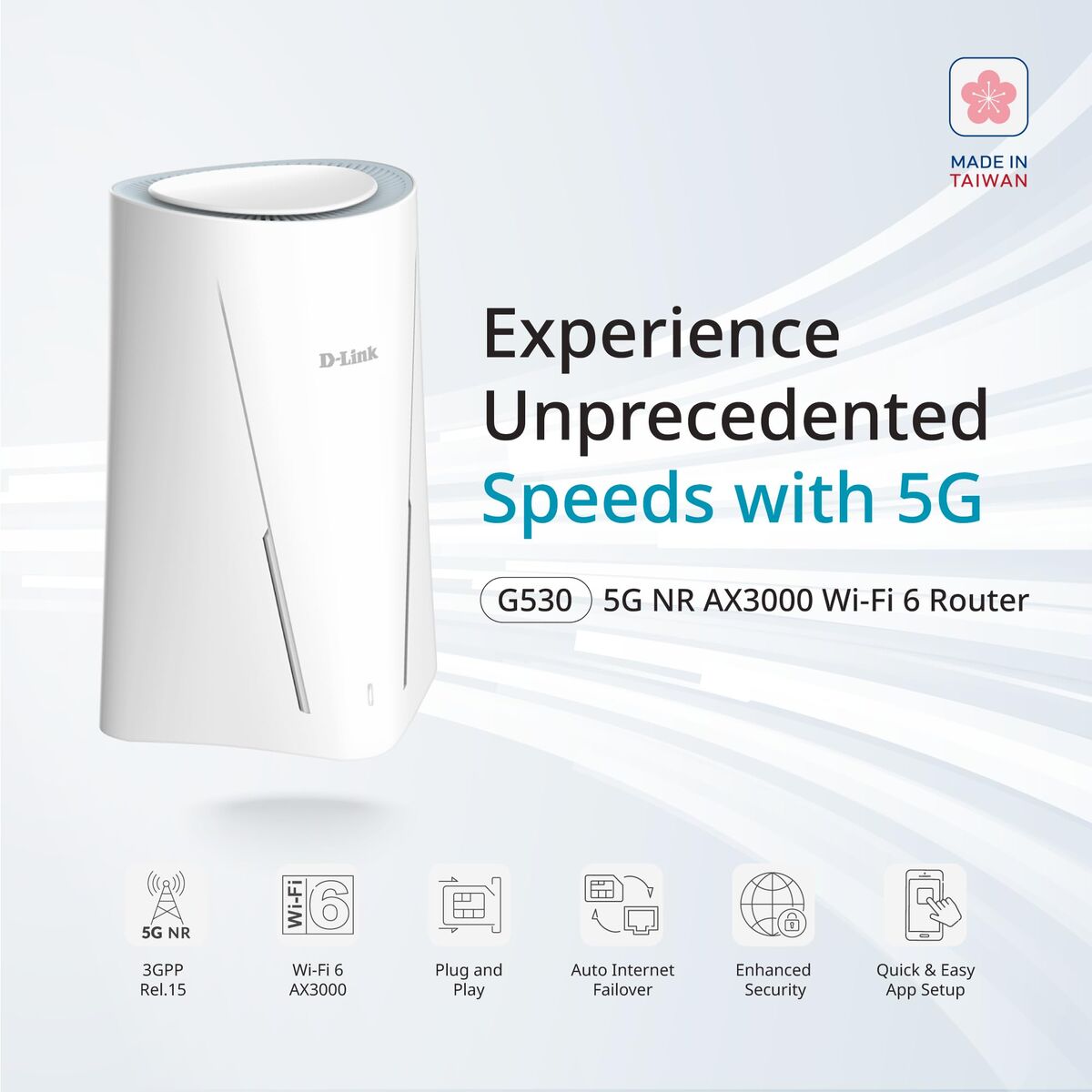 D-LINK Desktop Router 5G NR/4G LTE Wi-Fi 6 AX3000