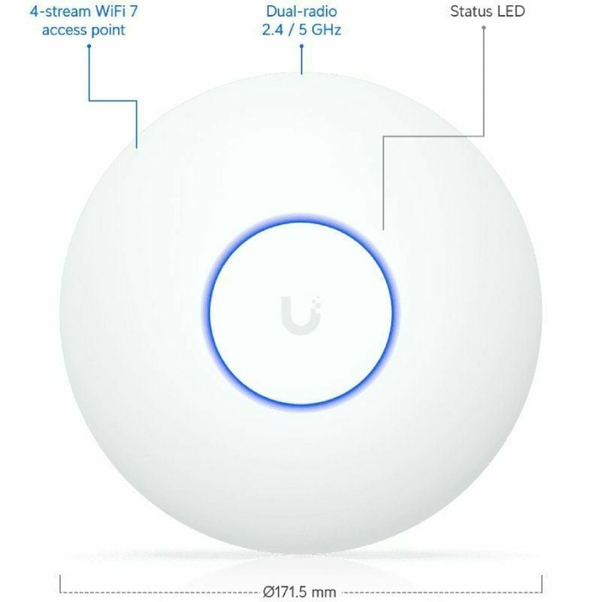 Compact ceiling-mounted WiFi 7 AP with
