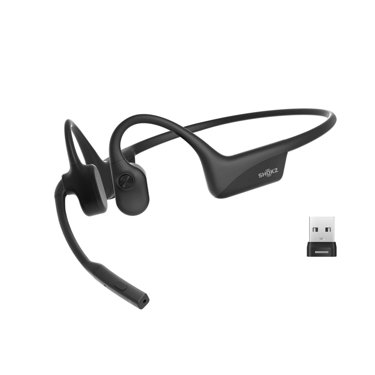 SHOKZ Casque sans-fil à conduction osseuse OpenComm2 UC - USB-A - Noir