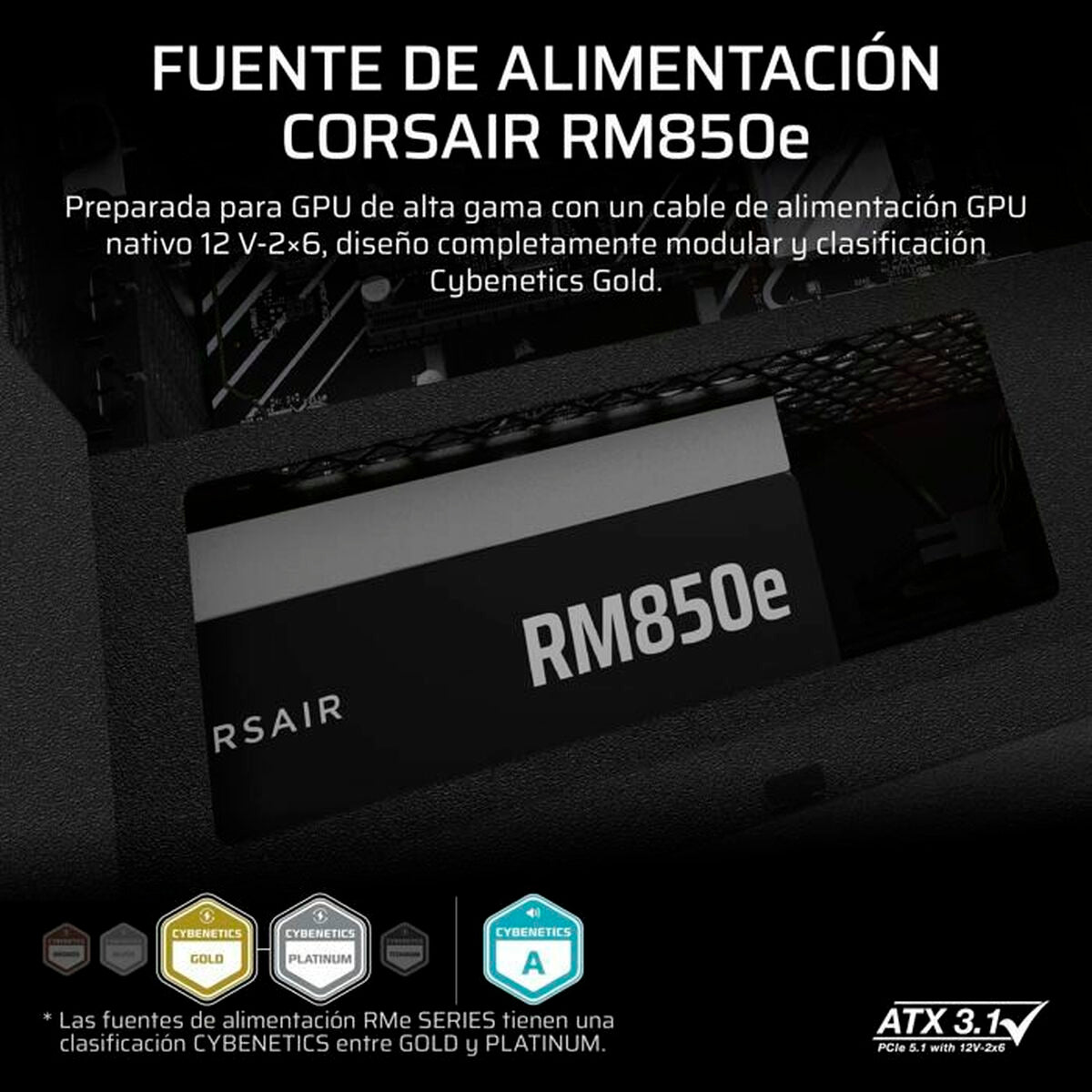 Alimentation Corsair RMe Series RM850e 850 W 24 broches ATX ATX Noir