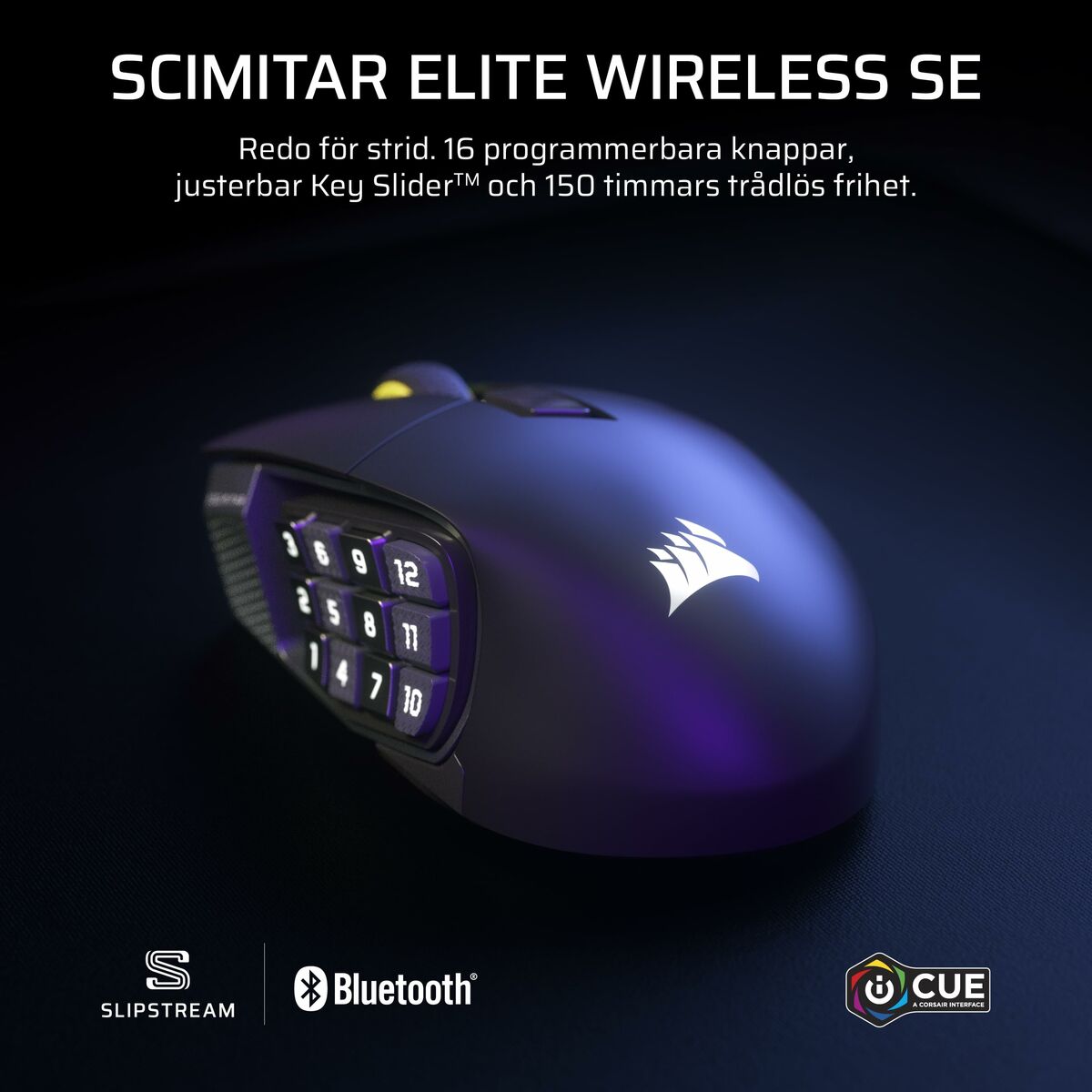 Souris Corsair Scimitar Elite Wireless SE Gaming Droitiere RF Sans Fil + Bluetooth Optique 33000 DPI