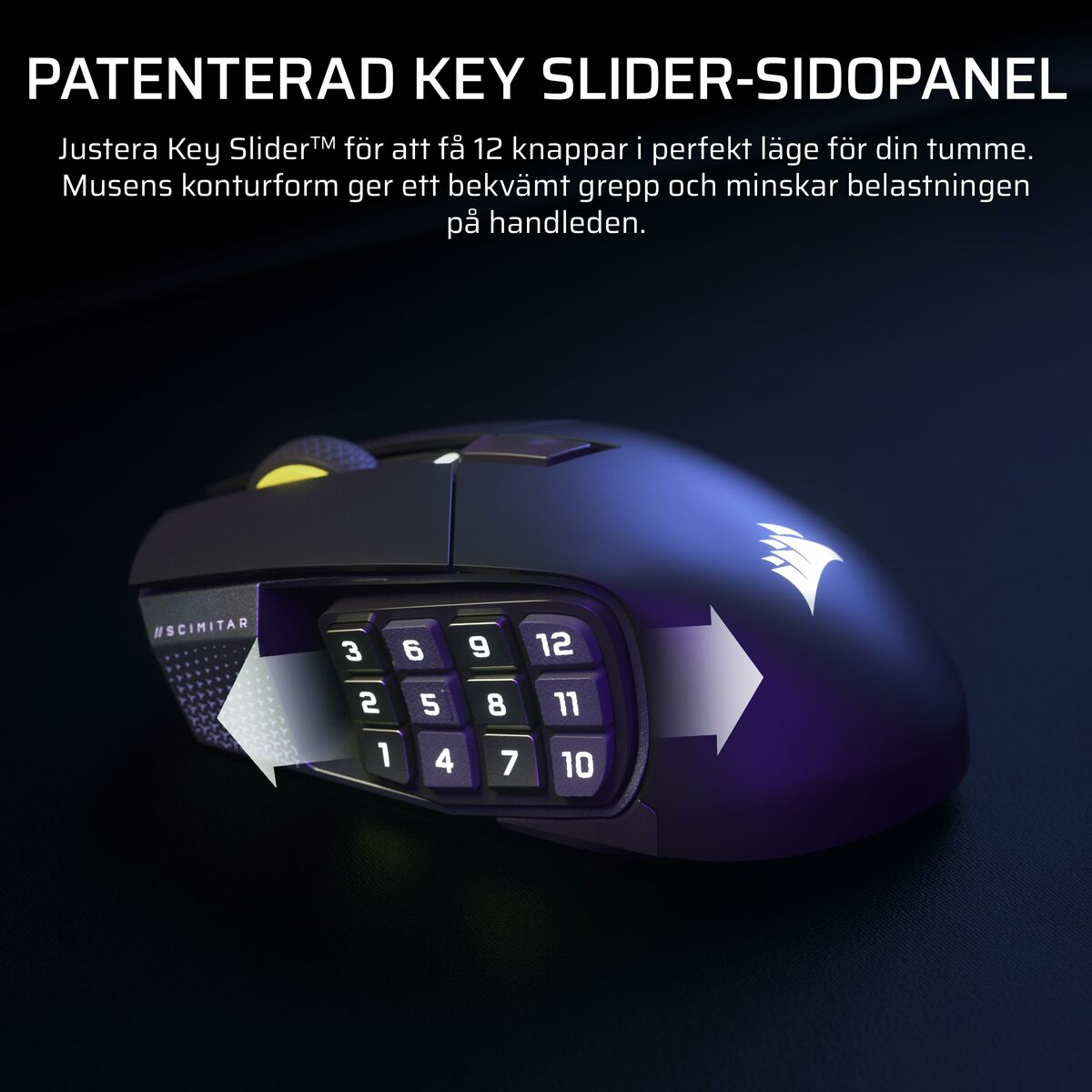 Souris Corsair Scimitar Elite Wireless SE Gaming Droitiere RF Sans Fil + Bluetooth Optique 33000 DPI