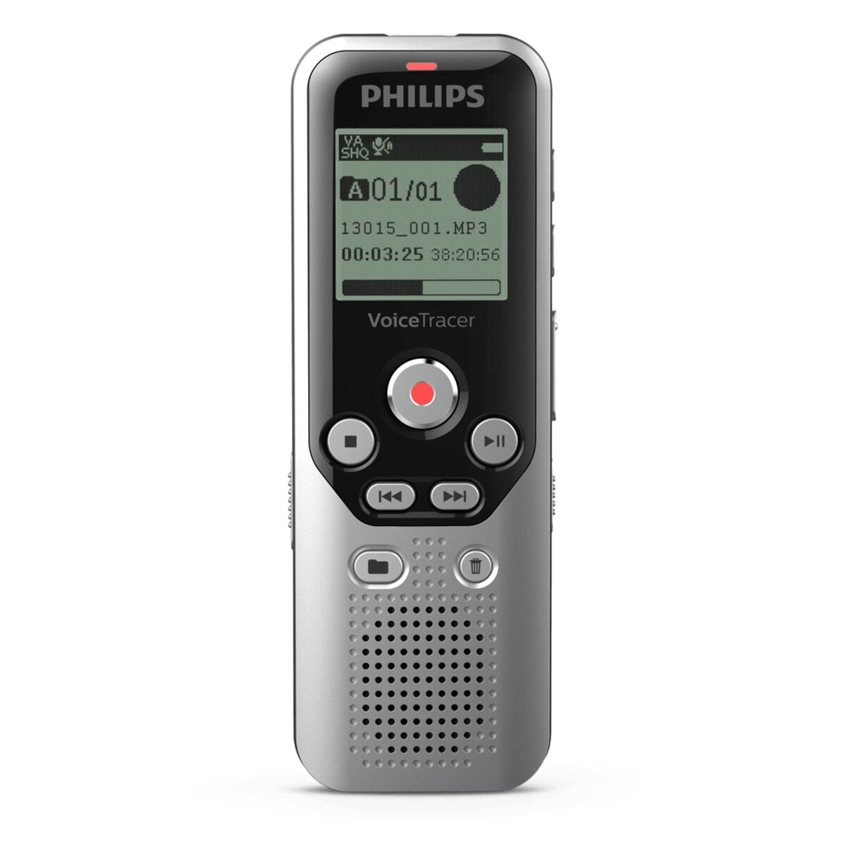 PHILIPS Dictaphone VoiceTracer DVT1250 : Optimisé pour les notes, 1 mic 4Go Mono