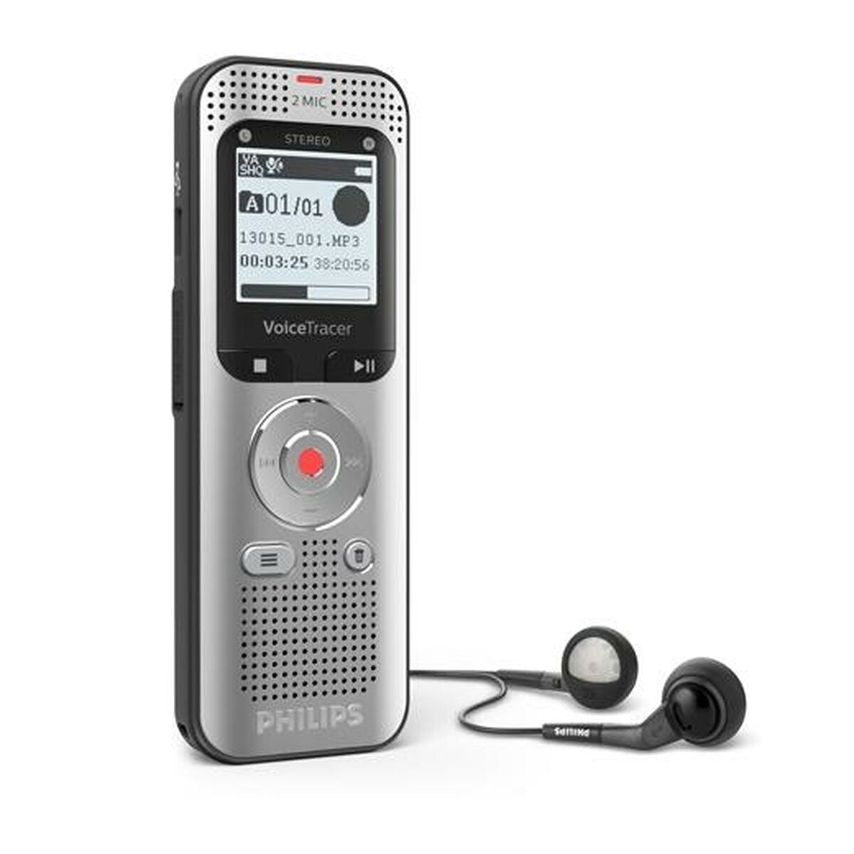 PHILIPS Dictaphone VoiceTracer DVT2050 : Optimisé pour les notes 8Go, 2 Mic, 50h