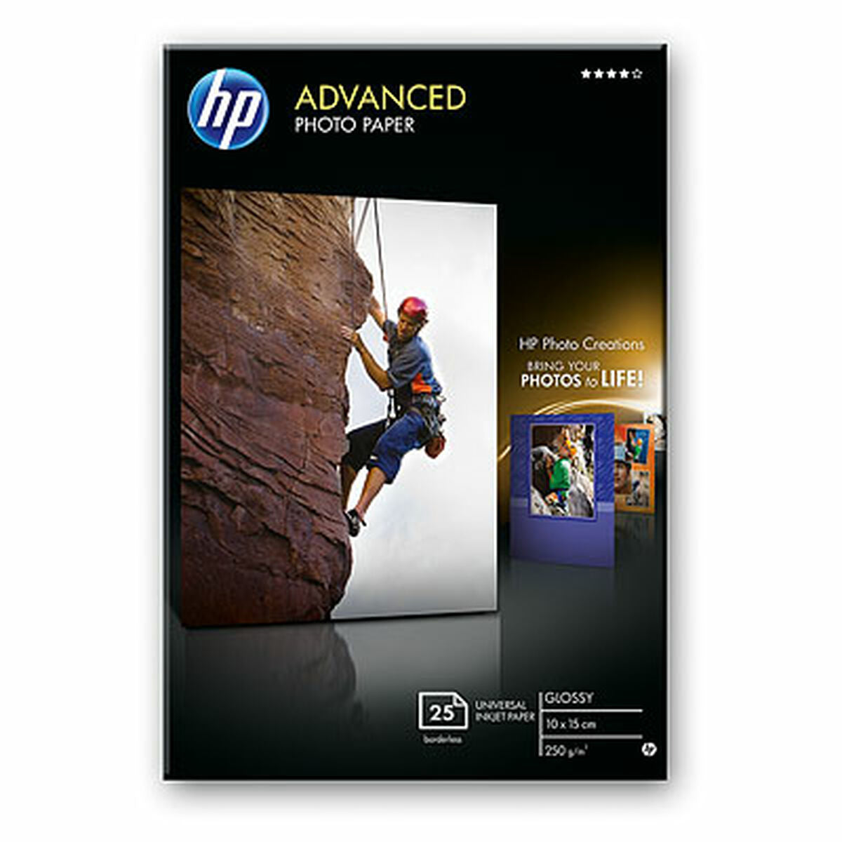 HP original Q8691A Advanced glossy photo paper Ink cartridge 250g/m2 100x150mm 25 sheets 1-pack borderless