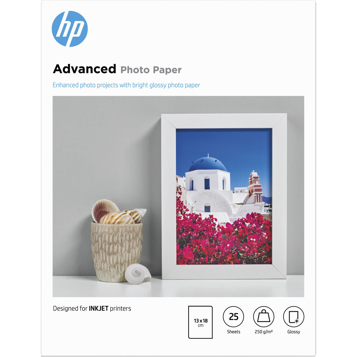 HP original Advanced glossy photo paper Ink cartridge Q8696A 250g/m2 130x180mm 25 sheets 1-pack borderless