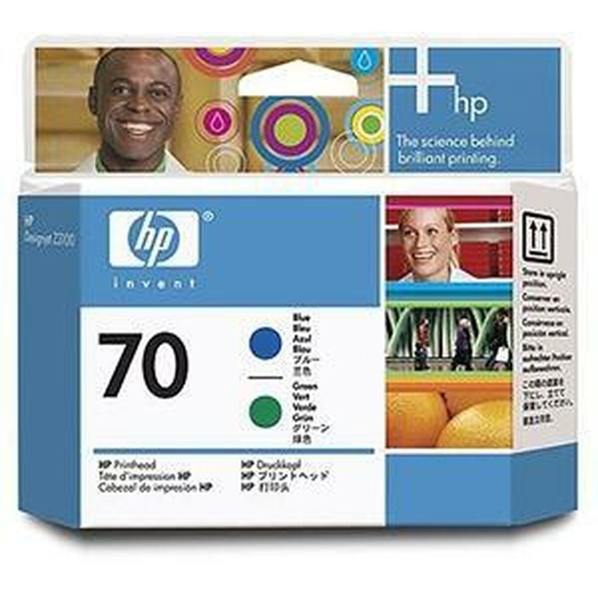 HP 70 original printhead C9408A blue and green