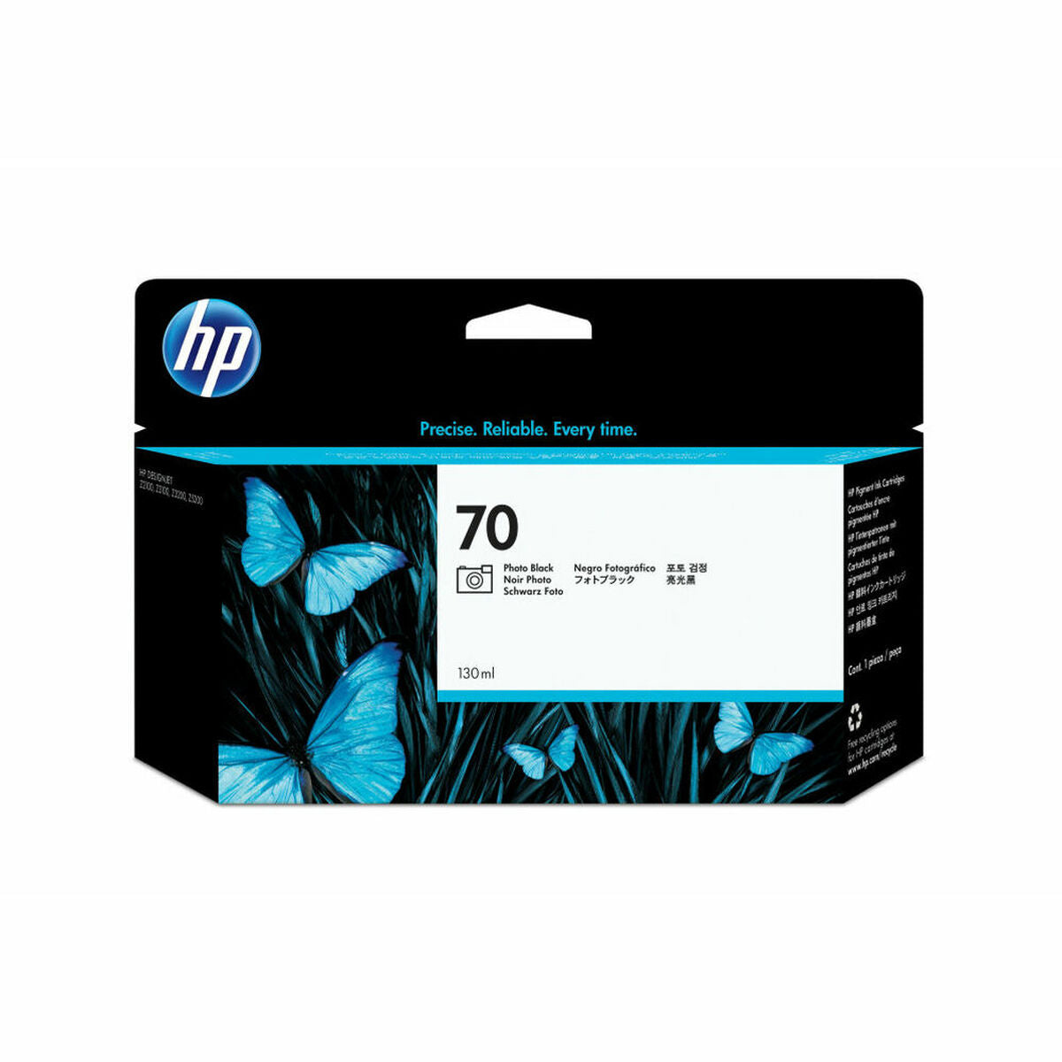HP 70 original Ink cartridge C9449A photo black standard capacity 130ml 1-pack with Vivera Ink cartridge