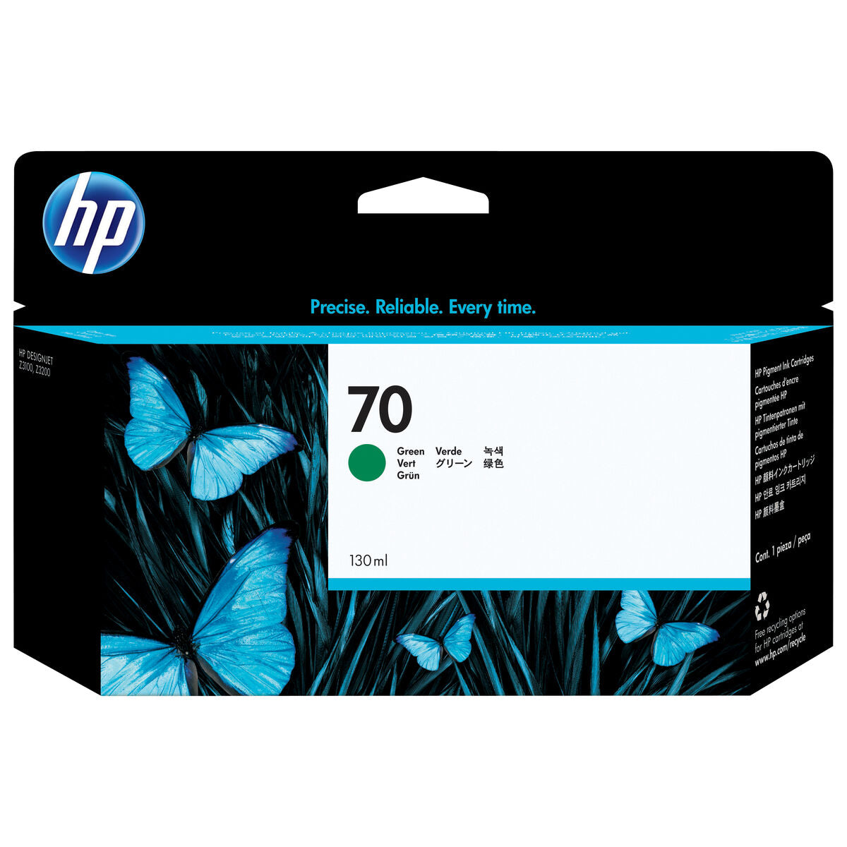 HP 70 original Ink cartridge C9457A green standard capacity 130ml 1-pack with Vivera Ink cartridge