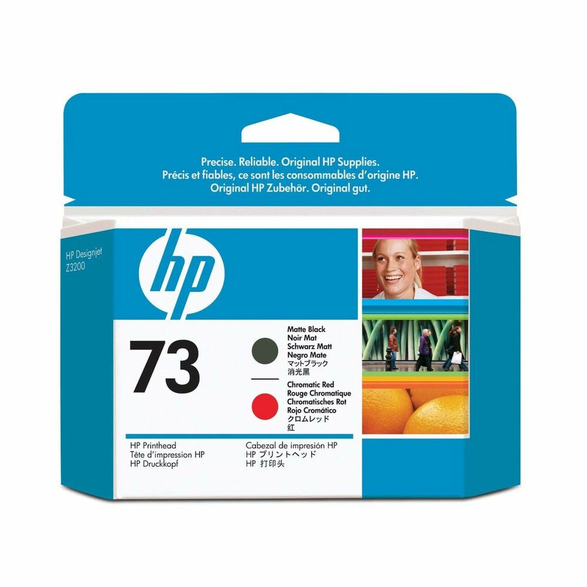 HP 73 original printhead CD949A chromatic red matte black and chromatic red 1-pack