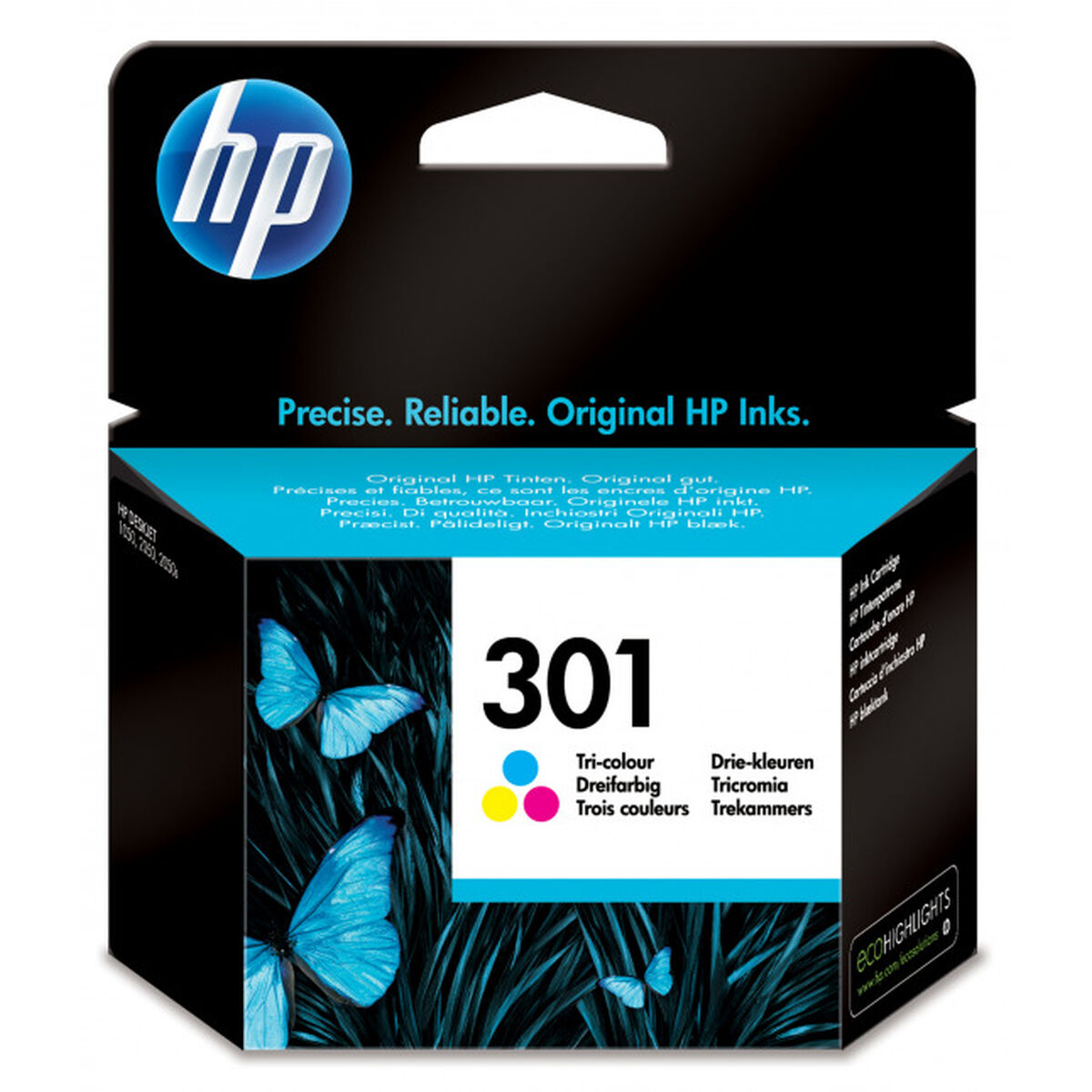 HP 301 original Ink cartridge CH562EE 301 tri-colour standard capacity 3ml 165 pages 1-pack Blister multi tag