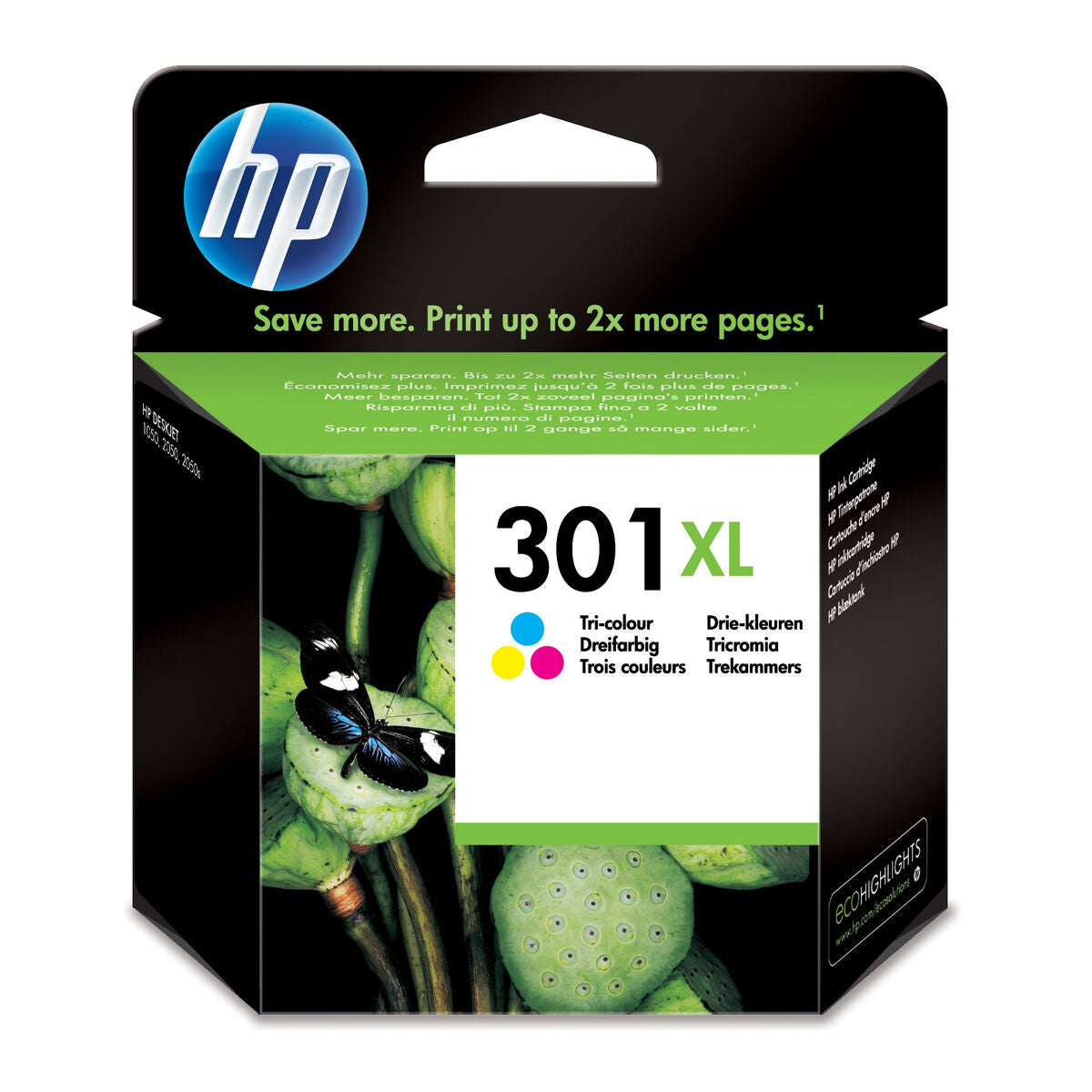 HP 301XL original Ink cartridge CH564EE 301 tri-colour high capacity 330 pages 1-pack Blister multi tag