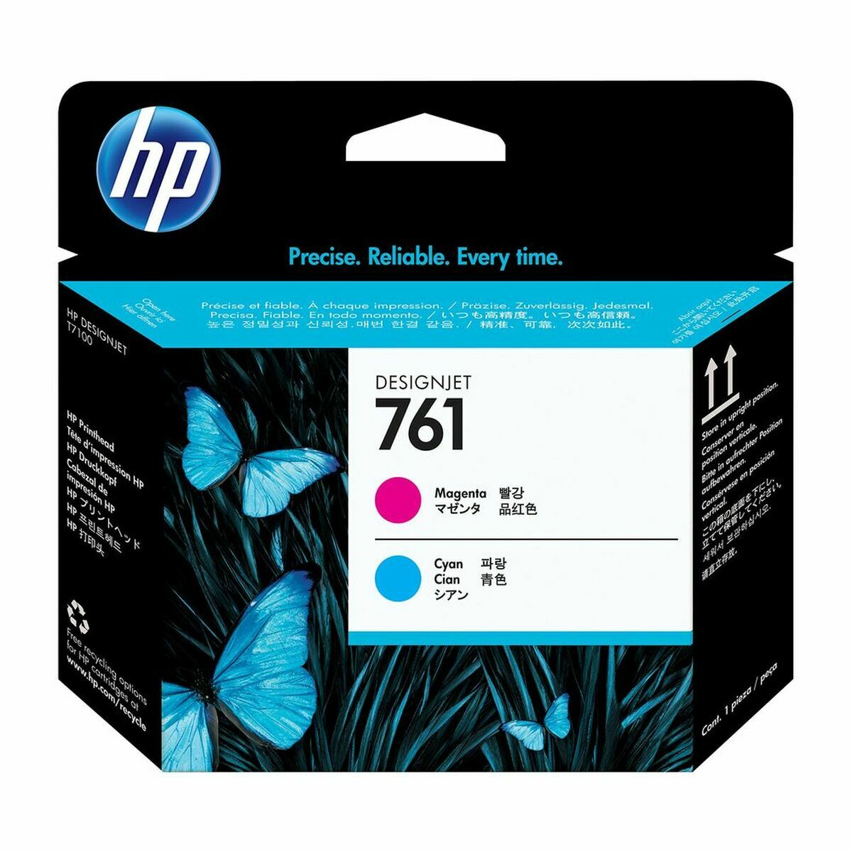 HP 761 original printhead CH646A magenta and cyan 1-pack