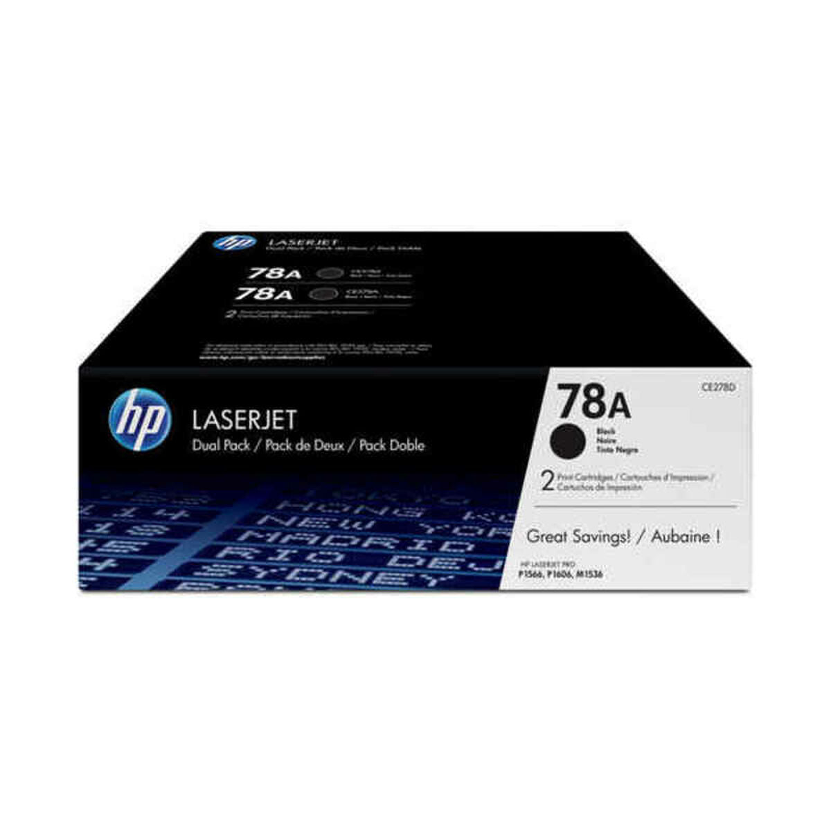 HP 78A original LaserJet Toner cartridge CE278AD black standard capacity 2.100 pages 2-pack