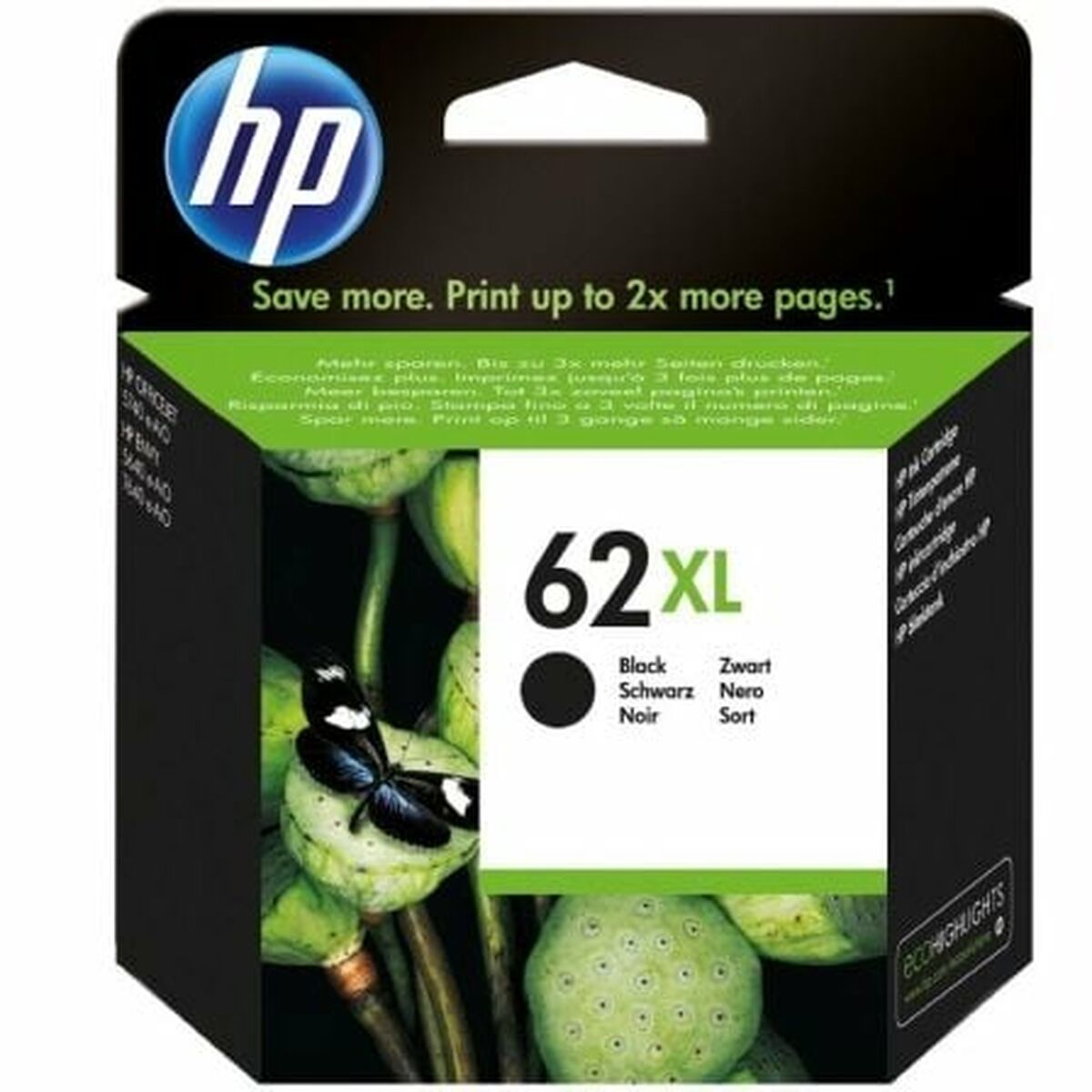 HP 62XL original Ink cartridge C2P05AE 301 black high capacity 1-pack Blister multi tag