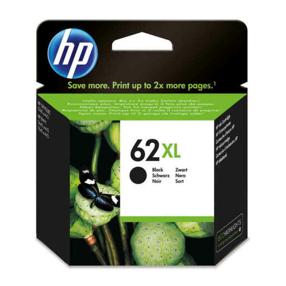 HP 62XL original Ink cartridge C2P05AE 301 black high capacity 1-pack Blister multi tag