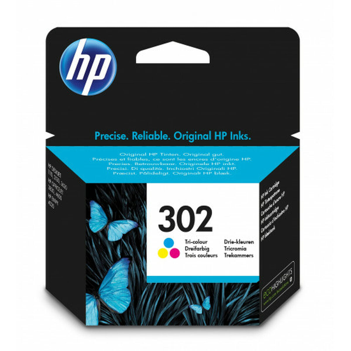HP 302 original Tri-color Ink cartridge F6U65AE 301 Blister