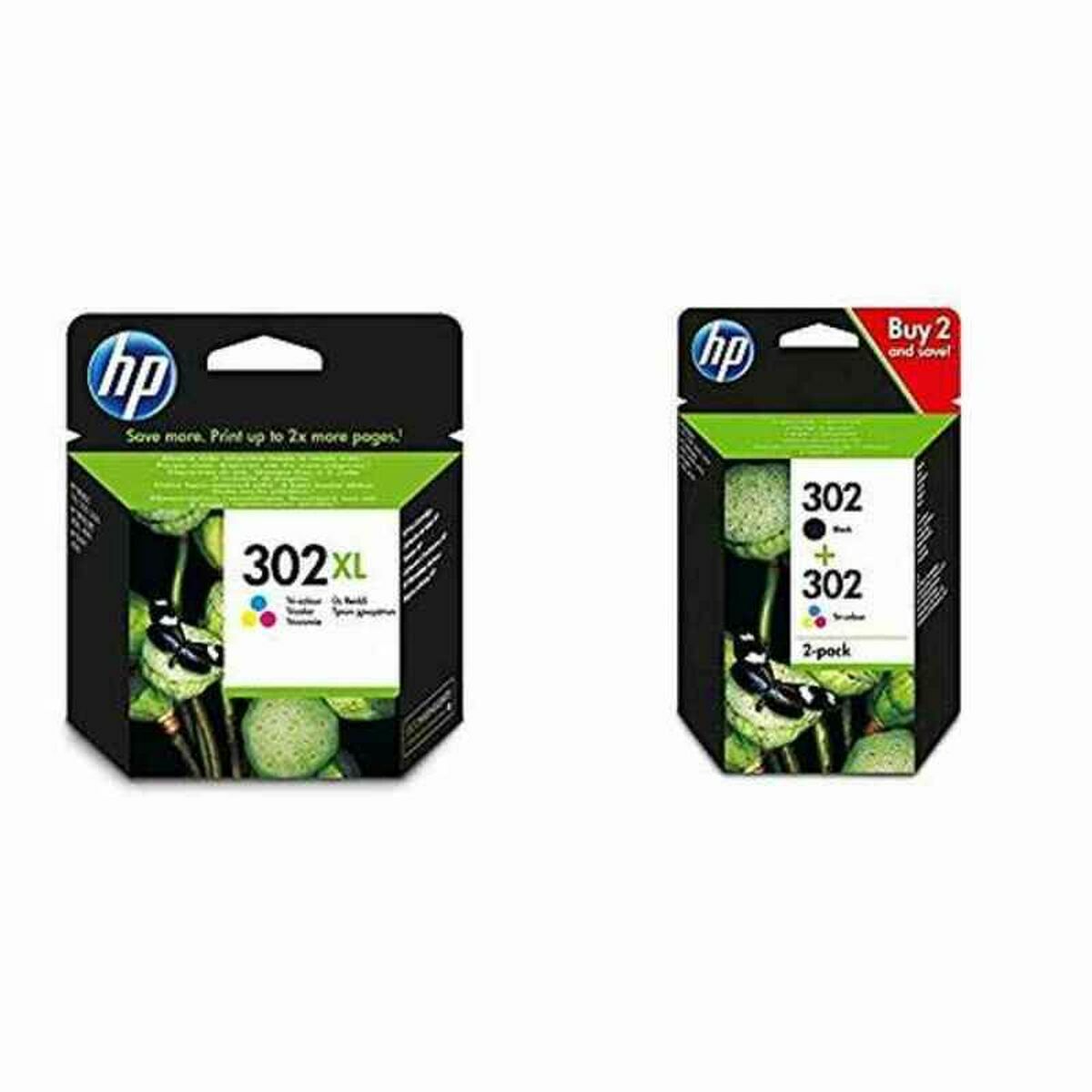 HP 302XL original Tri-color Ink cartridge F6U67AE 301 Blister