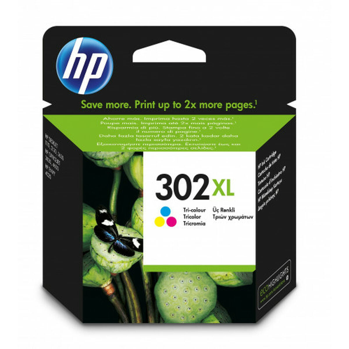 HP 302XL original Tri-color Ink cartridge F6U67AE 301 Blister