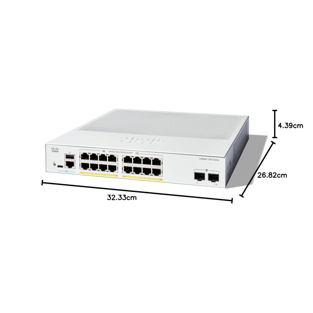 CISCO Catalyst 1300 16-port GE Full PoE 2x1G SFP
