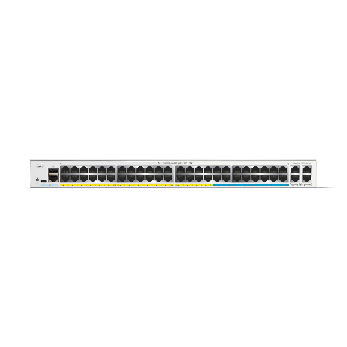 CISCO Catalyst 1300 48-Port Switch / 16-Port 2.5GE + 32-Port 1GE PoE+ with 740W power budget 4 x 10G SFP+ Uplinks