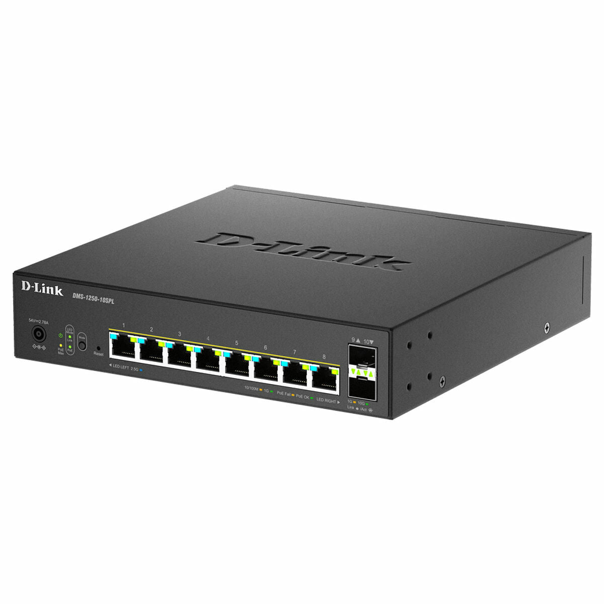 D-LINK Smart+ L2+ 8 ports 2.5 GbE PoE 1-2/60W - 3-8/30W and 2 ports 10 GbE SFP+ - Budget PoE 120 W