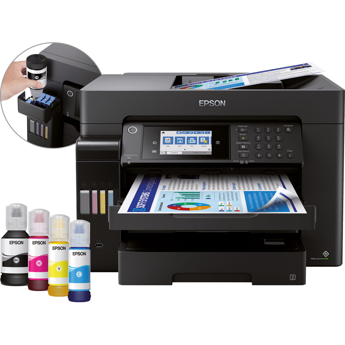 EPSON EcoTank ET-16655 MFP colour inkjet ITS A3 25ppm Print 550sheets USB LAN Wi-Fi Black