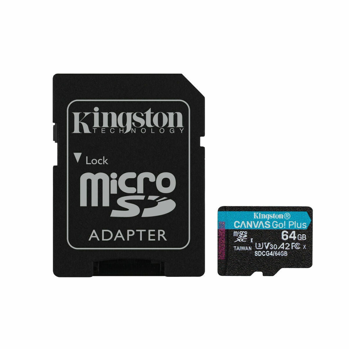 KINGSTON 64Go microSDXC Canvas Go Plus Gen4 200Mo/s A2 U3 V30 Card + Adapter