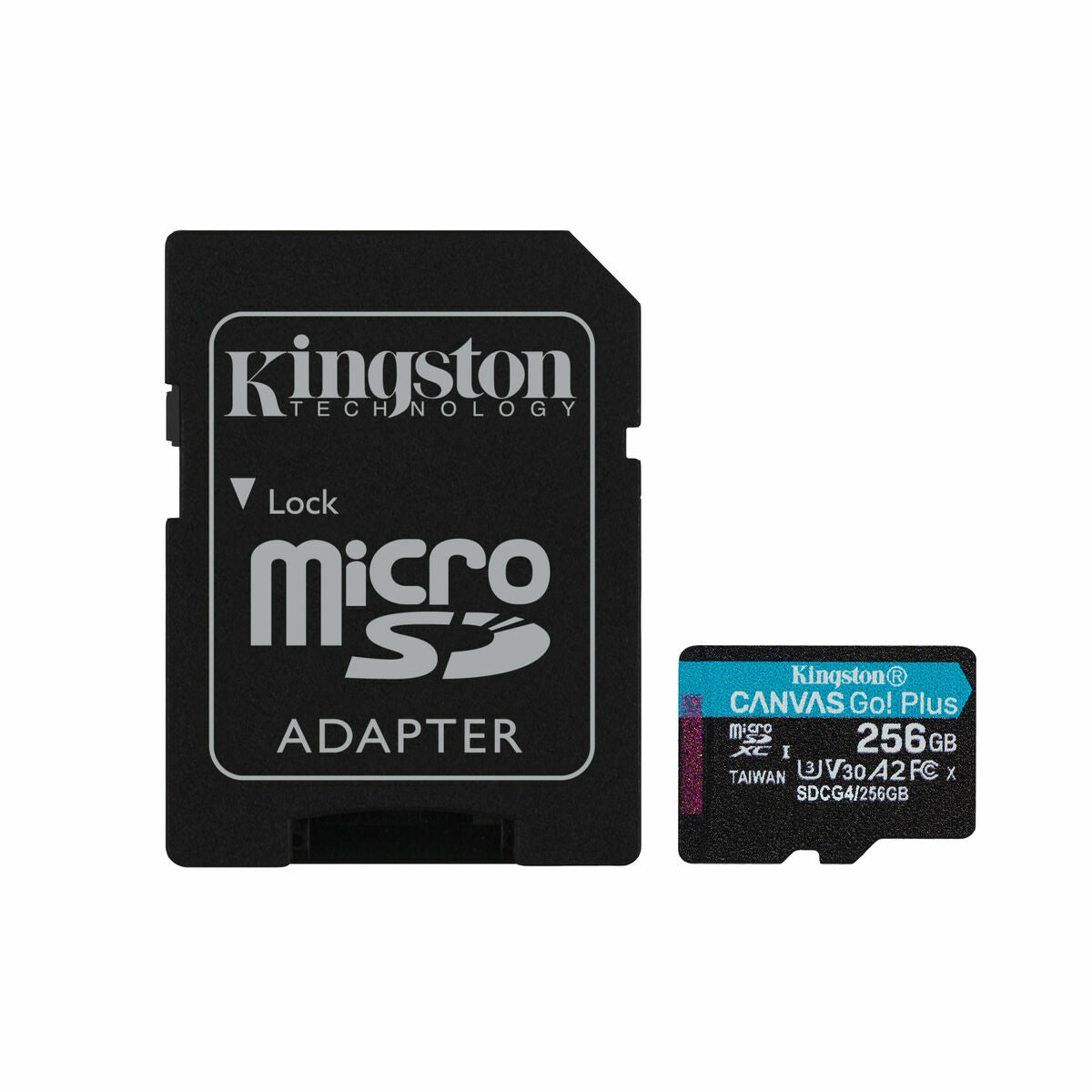 KINGSTON 256Go microSDXC Canvas Go Plus Gen4 200Mo/s A2 U3 V30 Card + Adapter