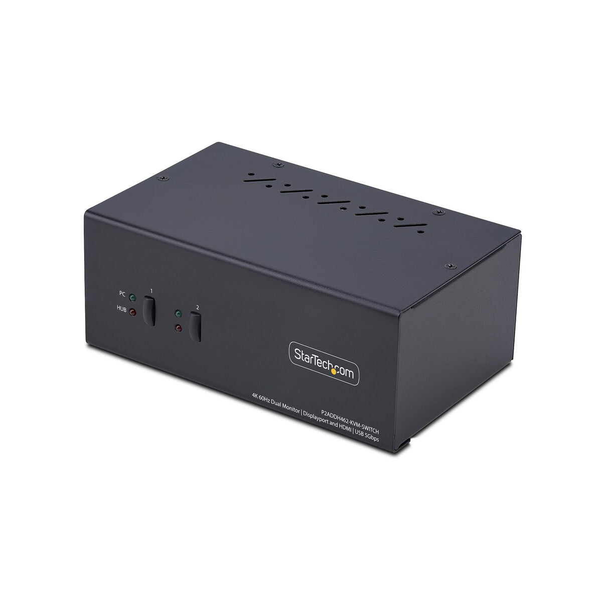 2-Port Dual-Monitor DP+HDMI KVM Switch