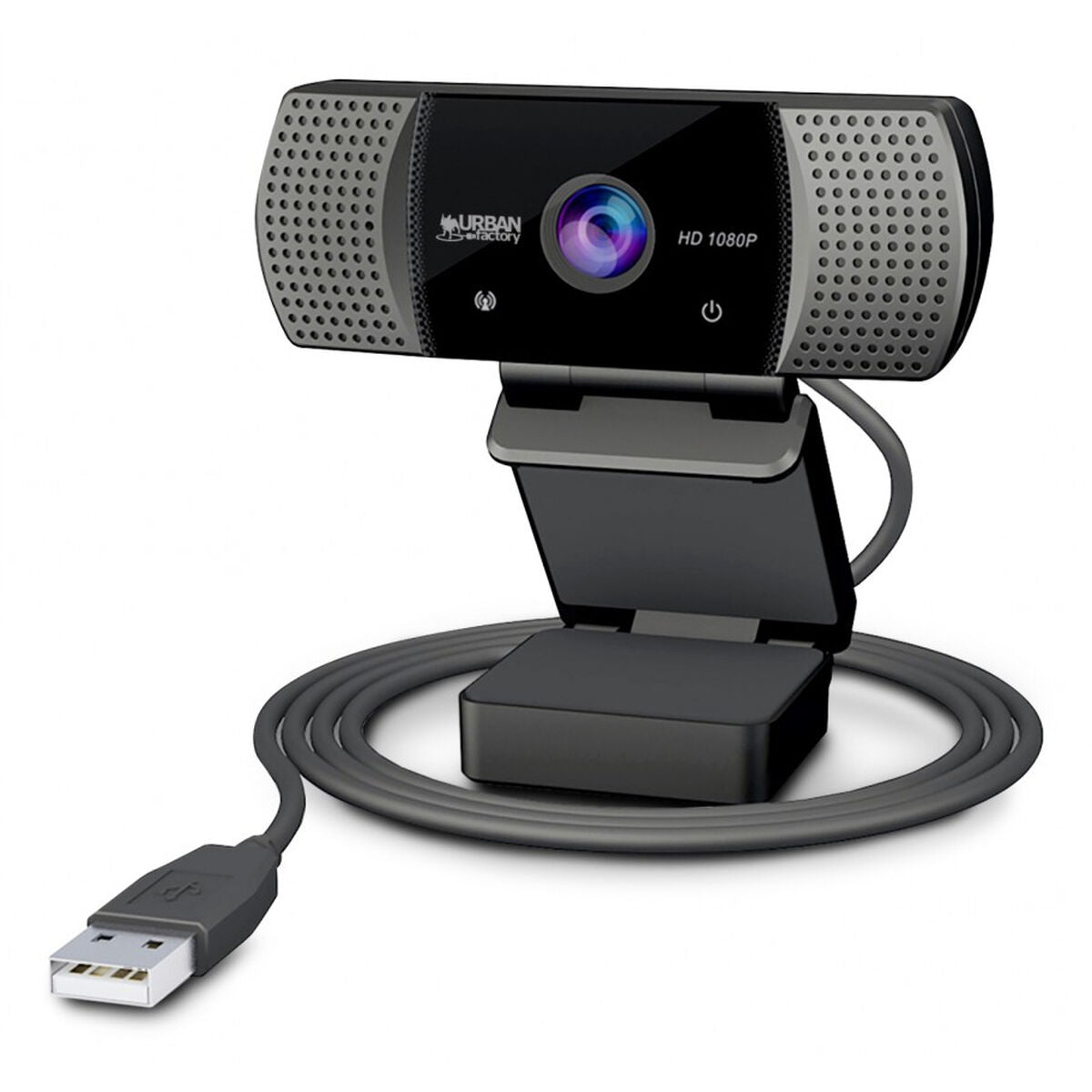 URBAN FACTORY Webcam USB Full HD 1080P 2M Pixels Autofocus